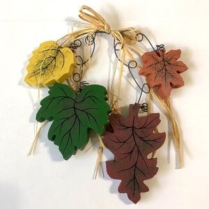 Wooden Leaves Hanging Wall Door Decoration 12” Vintage Dayton Hudson Fall Autumn
